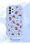 Samsung Galaxy A33 5g Compatible Shockproof Simple Blue Silicone Phone Case Cover Flower Pattern - 2