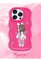 iPhone 16 Pro Compatible Shockproof Simple Red Silicone Phone Case Girl Pattern - 2