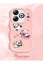 Simple Pink Silicone Phone Case Panda Pattern Shockproof Compatible with Infinix Smart 8