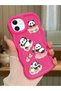 Simple Red Silicone Phone Case Panda Pattern Compatible with iPhone 12 Shockproof - 2