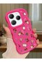 Infinix Hot 40 Pro Compatible Shockproof Simple Red Silicone Phone Case Cover Flower Pattern