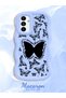 Samsung Galaxy A04S Compatible Shockproof Simple Blue Silicone Phone Case Butterfly Pattern - 2