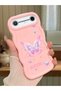 Tecno Spark Slim Compatible Shockproof Simple Pink Silicone Phone Case Butterfly Pattern