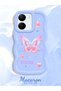 Vivo Y36 4g Compatible Shockproof Simple Blue Silicone Phone Case Butterfly Pattern - 2