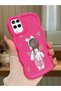 Samsung Galaxy A12 Compatible Shockproof Simple Red Silicone Phone Case Girl Pattern