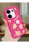 Tecno Camon 20 Compatible Shockproof Simple Red Silicone Phone Case Cover Flower Pattern