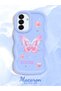 Samsung Galaxy A17 Compatible Shockproof Simple Blue Silicone Phone Case Butterfly Pattern - 2