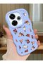 Redmi 13 Compatible Shockproof Simple Blue Silicone Phone Case Flower Pattern