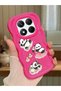 Simple Red Silicone Phone Case Panda Pattern Compatible with Xiaomi Redmi Note 14 Pro 4g Shockproof - 2
