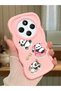 Simple Pink Silicone Phone Case Panda Pattern Compatible with Redmi 14C Shockproof - 2