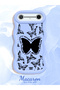 Tecno Spark Slim Compatible Shockproof Simple Blue Silicone Phone Case Butterfly Pattern - 2