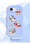 Simple Blue Silicone Phone Case Panda Pattern Compatible with iPhone 16E Shockproof