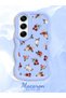 For Tecno Camon 40 Pro 5g Compatible Shockproof Simple Blue Silicone Phone Case Flower Pattern - 2