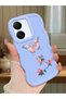 Vivo Y36 4g Compatible Shockproof Simple Blue Silicone Phone Case Butterfly Pattern
