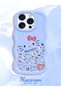 iPhone 14 Pro Compatible Shockproof Simple Blue Silicone Phone Case Hello Kitty Pattern - 2
