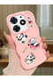 Simple Pink Silicone Phone Case Panda Pattern Compatible with Tecno Spark 10 Pro Shockproof - 2