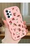 Samsung Galaxy A33 5g Compatible Shockproof Simple Pink Silicone Phone Case Cover Flower Pattern