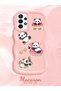 Simple Pink Silicone Phone Case Panda Pattern Compatible with Samsung Galaxy A23 Shockproof
