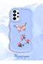 Samsung Galaxy A23 Compatible Shockproof Simple Blue Silicone Phone Case Butterfly Pattern - 2
