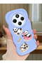 Simple Blue Silicone Phone Case Panda Pattern Compatible with Poco C75 Shockproof - 2