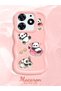 Simple Pink Silicone Phone Case Panda Pattern Compatible with Tecno Spark 10 Pro Shockproof
