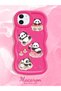 Simple Red Silicone Phone Case Panda Pattern Compatible with iPhone 12 Shockproof