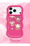 Simple Red Silicone Phone Case Kitty Pattern Compatible with iPhone 17 Pro Shockproof