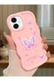 Samsung Galaxy A06 Compatible Shockproof Simple Pink Silicone Phone Case Butterfly Pattern