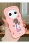 Redmi A3 Pro Compatible Shockproof Simple Pink Silicone Phone Case Girl Pattern