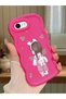 iPhone 8 Compatible Shockproof Simple Red Silicone Phone Case Girl Pattern