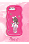 iPhone 8 Plus Compatible Shockproof Simple Red Silicone Phone Case Girl Pattern - 2