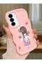 Samsung Galaxy A36 5g Compatible Shockproof Simple Pink Silicone Phone Case Girl Pattern