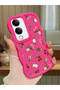 Vivo Y29S Compatible Shockproof Simple Red Silicone Phone Case Cover Flowers Pattern