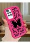 Redmi 10 2022 Compatible Shockproof Simple Red Silicone Phone Case Butterfly Pattern
