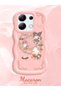 Simple Pink Silicone Phone Case Kitty Pattern Shockproof Compatible with Redmi Note 13 4g