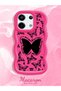 Redmi Note 13 Pro 5g Compatible Shockproof Simple Red Silicone Phone Case Butterfly Pattern - 2