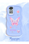 Redmi Note 11 Compatible Shockproof Simple Blue Silicone Phone Case Butterfly Pattern - 2