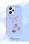 Poco X5 Pro 5g Compatible Shockproof Simple Blue Silicone Phone Case Butterfly Pattern - 2