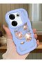 Simple Blue Silicone Phone Case Kitty Pattern Compatible with Tecno Camon 20 Shockproof - 2