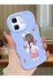 Infinix Hot 50I Compatible Shockproof Simple Blue Silicone Phone Case Girl Pattern