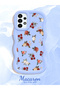 Samsung Galaxy A13 4g Compatible Shockproof Simple Blue Silicone Phone Case Cover Flower Pattern - 2