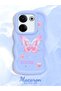 For Tecno Camon 20 Pro 4g Compatible Shockproof Simple Blue Silicone Phone Case Butterfly Pattern - 2