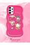 Simple Red Silicone Phone Case Kitty Pattern Compatible with Samsung Galaxy A73 Shockproof