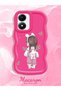 Vivo Y02S Compatible Shockproof Simple Red Silicone Phone Case Girl Pattern - 2