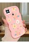 Redmi 10A Compatible Shockproof Simple Pink Silicone Phone Case Cover Flower Pattern