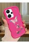 Redmi Note 13 Pro Plus 5g Compatible Shockproof Simple Red Silicone Phone Case Butterfly Pattern