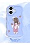 iPhone 17 Compatible Shockproof Simple Blue Silicone Phone Case Girl Pattern - 2