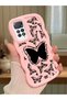 Redmi Note 11 Pro 5g Compatible Shockproof Simple Pink Silicone Phone Case Butterfly Pattern