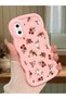 iPhone X Compatible Shockproof Simple Pink Silicone Phone Case Flowers Pattern