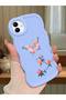 Samsung Galaxy M13 Compatible Shockproof Simple Blue Silicone Phone Case Butterfly Pattern
